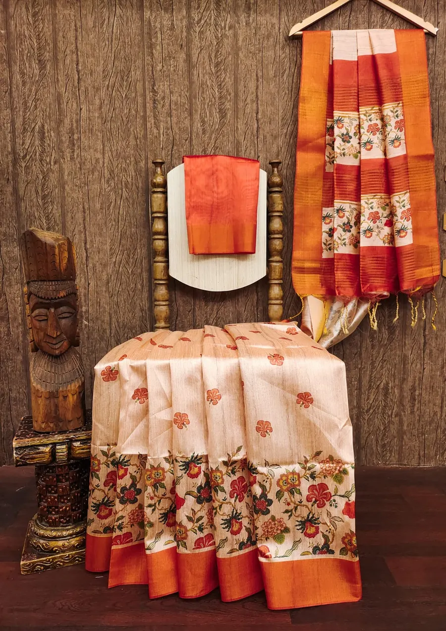Beautiful Soft Tussar Silk Saree